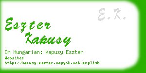 eszter kapusy business card